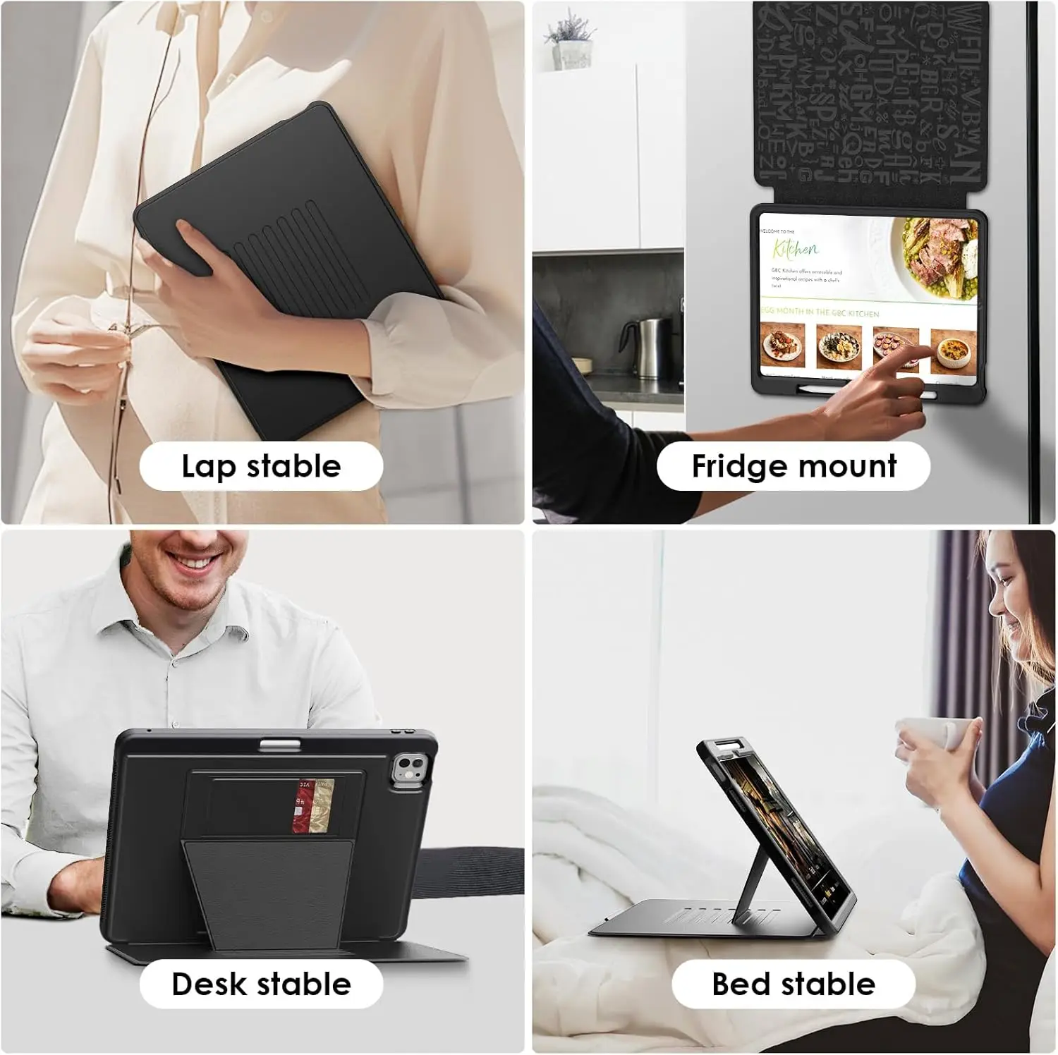 Shockproof Rugged Tablet Case with Multi-Angle Kickstand and PU Leather Finish