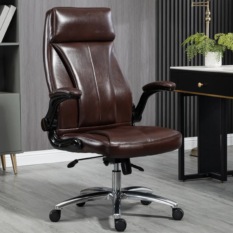 Genuine Leather Boss Chair, Office Chair, Comfortable for Long Periods of Sitting, Can Lie Down for Nap, Computer Swivel Chai