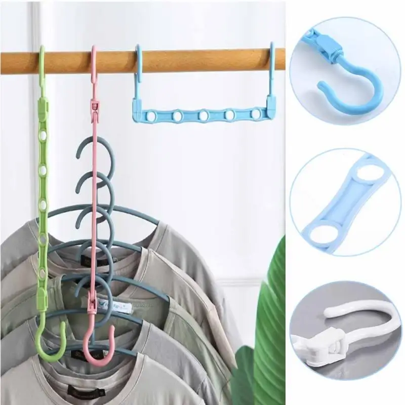 5-hole 5-10pcs Space Saving 360 Rotating Multi-function Folding Wardrobe Drying Clothes Hanger clothes hanger storage hanger storage hanger hook
