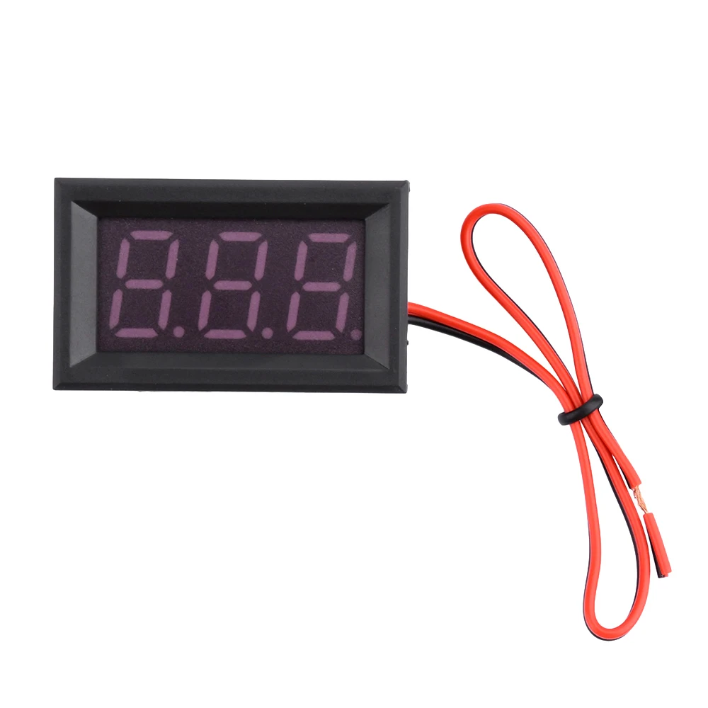 DC 5-120V 0.56 전압 미터 LED 디지털 빨강/파랑/녹색/위 전자 자전거 표시기 디스플레이 전압 테스터 2 전선