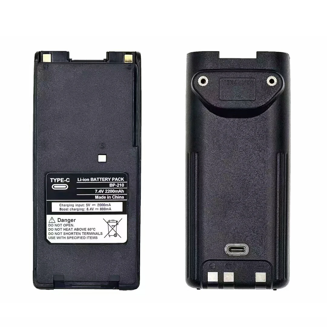Battery BP-210 Li-ion 2200mAh Support Type-C Charging For Walkie Talkie ICOM IC-F11 IC-F21 IC-V8 IC-A6 IC-A24 Radio New Upgraded 5