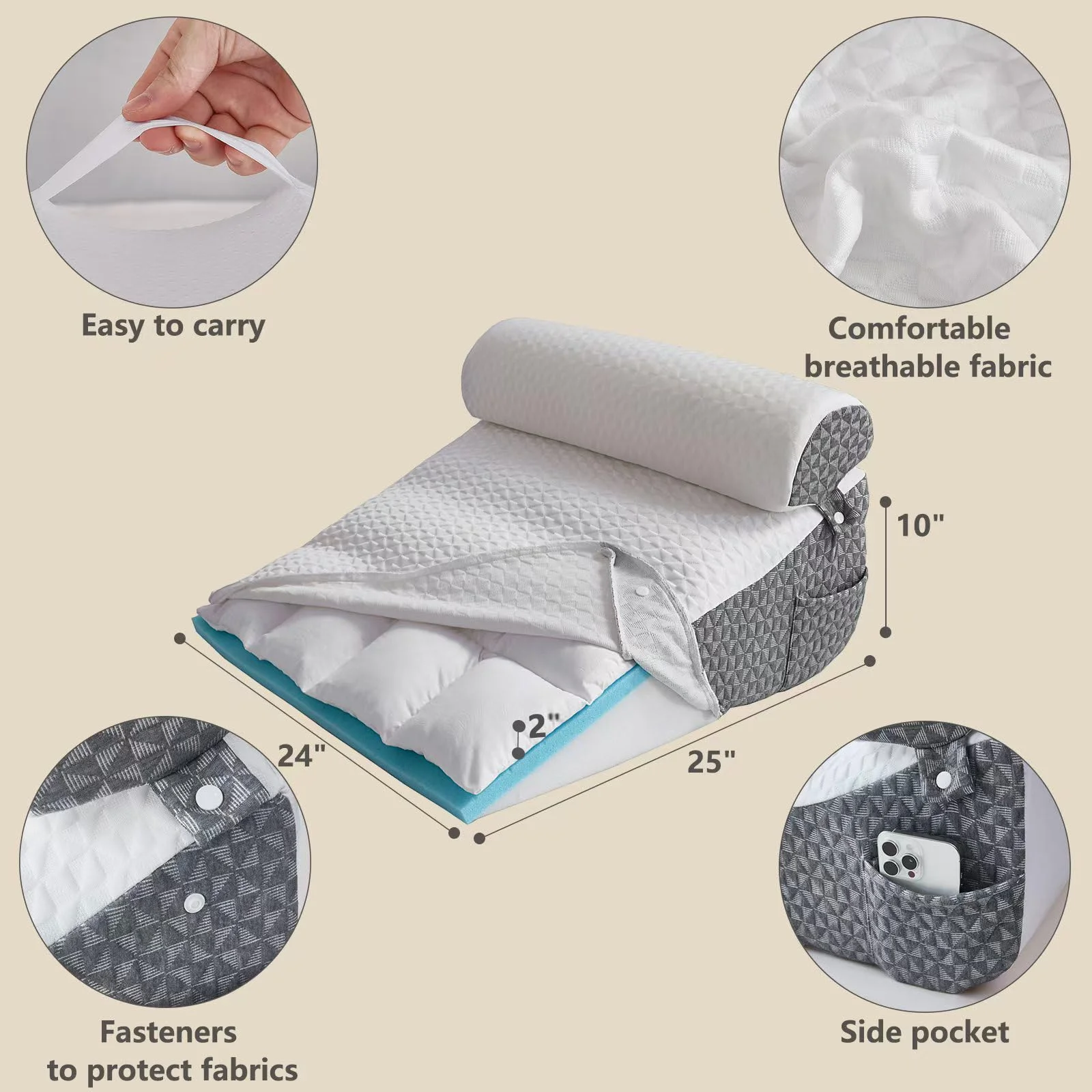 Selle latérale Aerborn 28 3 boucles triple coussin toile