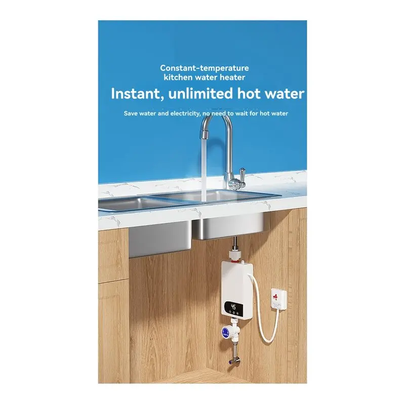 【FAVORITE】Kitchen Faucet Tap 5500W Tankless Water Heater Instant Instantaneous Heating LED Digital Display Crane Hot Water Syste 2
