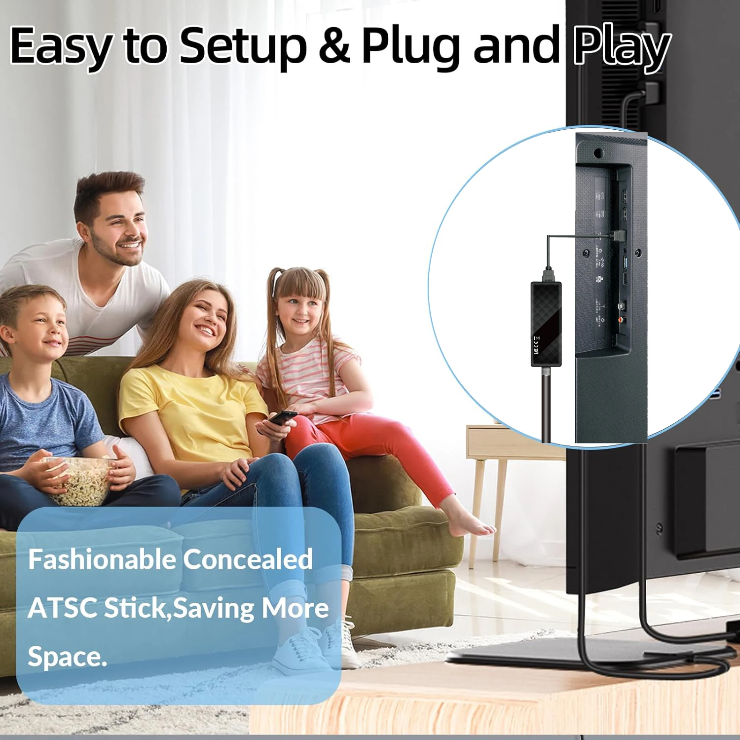 Digital Converter Box TV Receiver for TV,1080P ATSC tv Tuner Box with hdmi Output Hidden Behind TV,with 2-in-1 Remote - 3