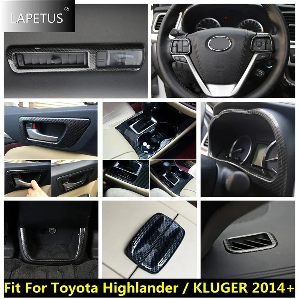 

Dashboard Air AC / Gear Shift Panel Cover Trim Fit For Toyota Highlander / KLUGER 2014 - 2019 Carbon Fiber Interior Accessories