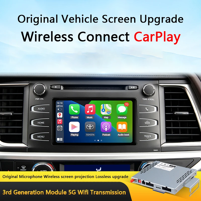 

Upgrade Wireless P3 Apple Carplay Android Auto For TOYOTA TUNDRA 2014-2019 With Mirroring Navigation Reverse Camera Car Decoder