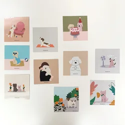10Pcs/set Cute Journal Card Hand Account Material Card Wall Desktop Postcard Decoration Background Photo Props Card Postcards