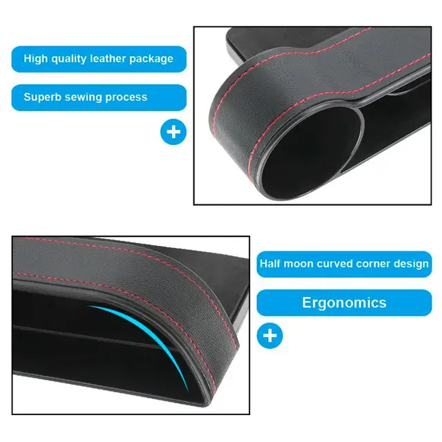 Organizzatore Per Seggiolino Auto Qirc - Tasca Portaoggetti Con Portabicchieri, Nero, Multifunzione - Foto 4