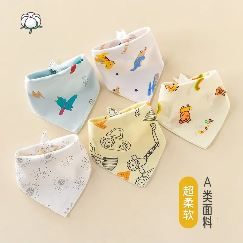 

New Baby Saliva Towel Baby Cotton Triangle Towel Button Double Newborn Bib Newborn Absorbent Bib