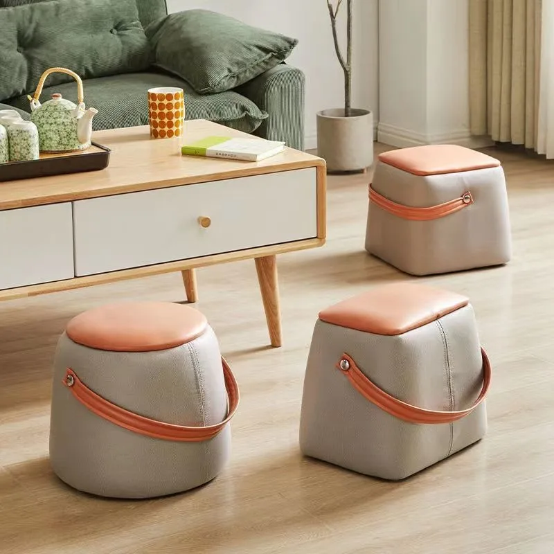 

Portable Stool Chair Living Room Low Stool Sofa Pedal Stools Storage Stools for Shoes Changing Small Bench Ottomans Vanity Pouf