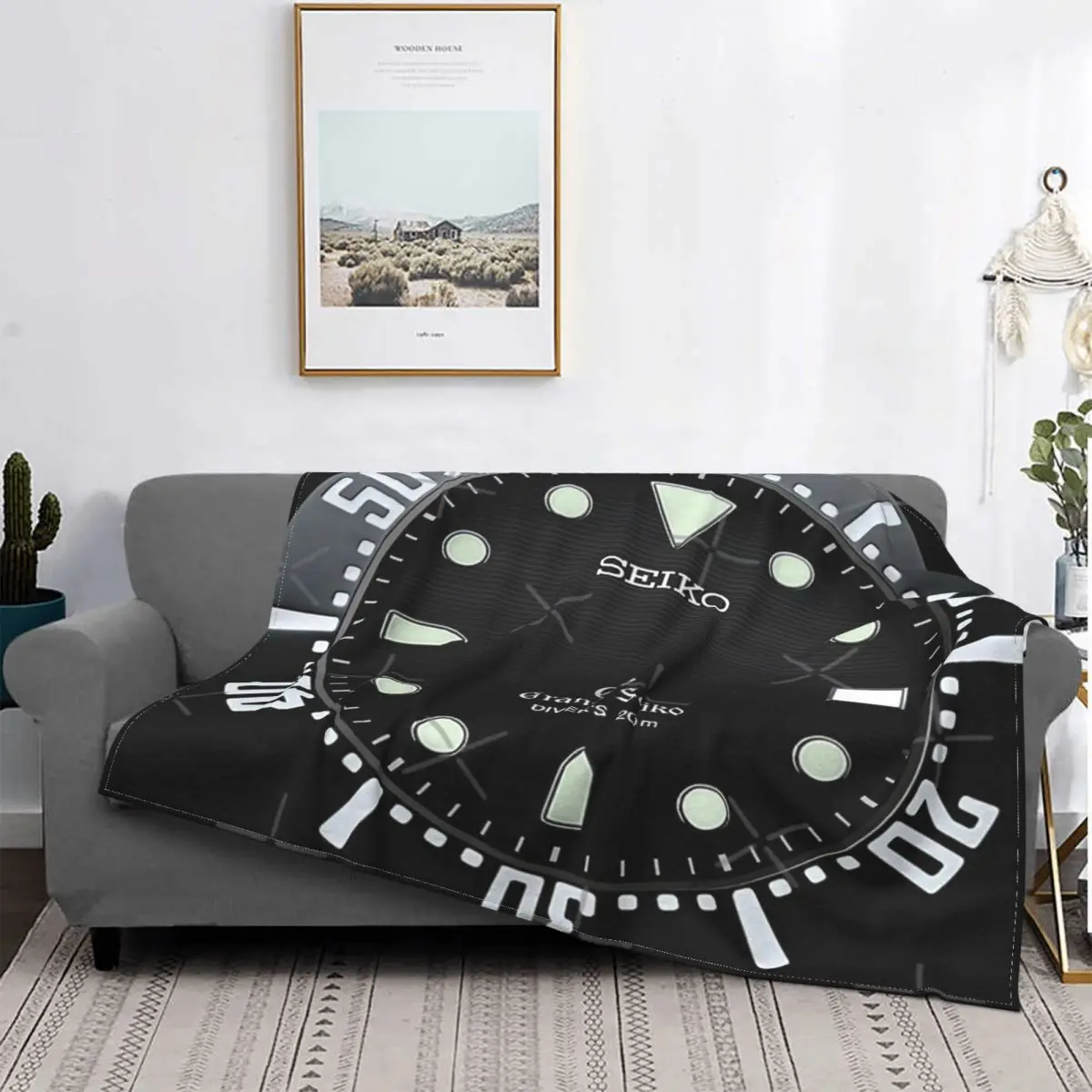 Grand Seiko-Manta A Cuadros Con Capucha Para Cama, Colcha Con Esfero Negra, Manta Para Cama