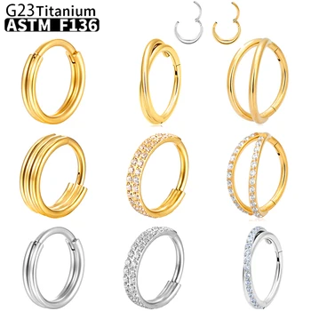 도매 G23 티타늄 피어싱 코 링 귀걸이 여성용 지르콘 ASTM F136 바디 쥬얼리 Labret 귀 Tragus 연골
