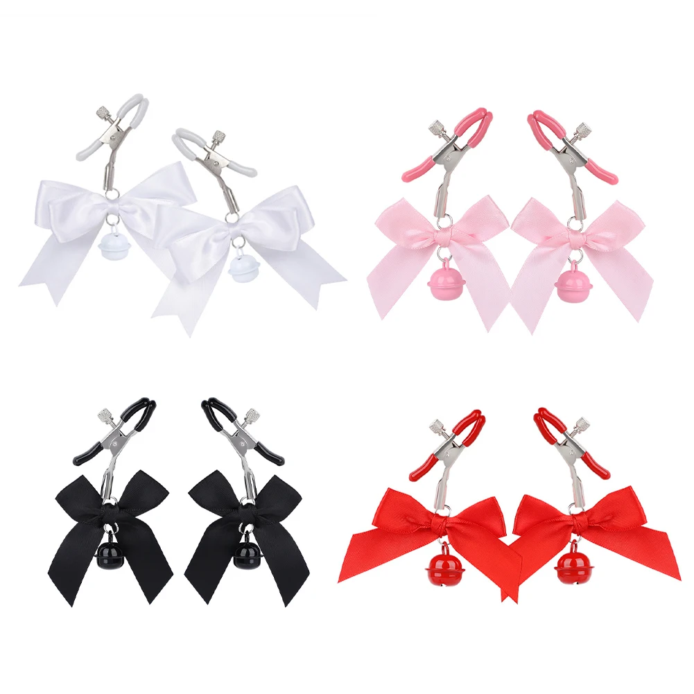 BDSM Pink Black White Red Woman Sexy Adjustable Nipple Clip Breast BDSM Small Bell Adult Fetish Flirting Flirting Couple Sex Toy