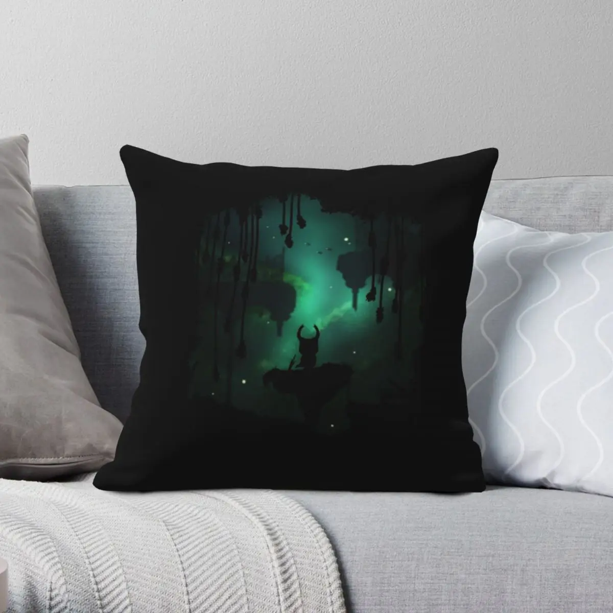 

Greenpath Hollow Knight Square Pillowcase Polyester Linen Velvet Printed Zip Decor Throw Pillow Case Home Cushion Cover 18"