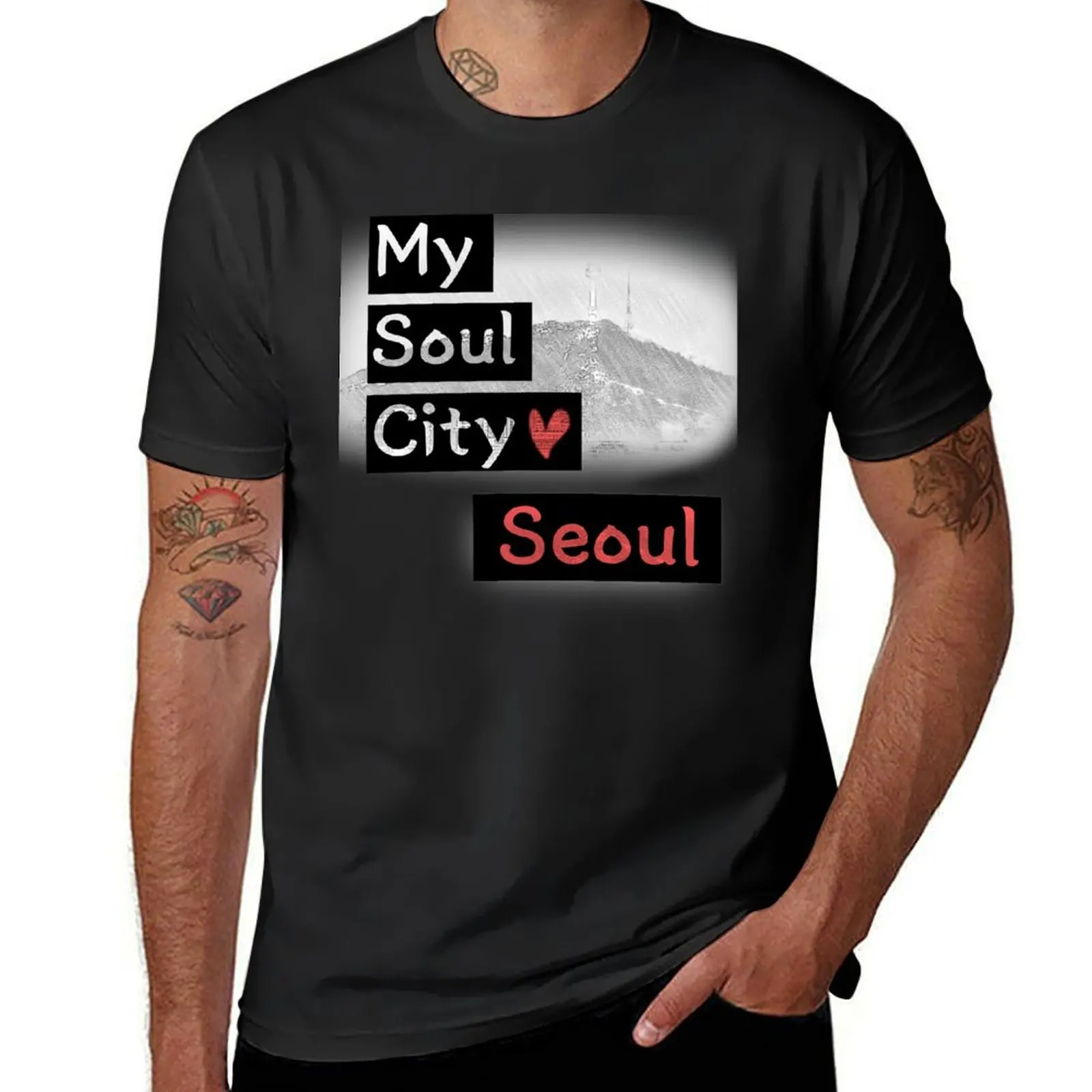 

Мой душ Сеул, город, Южная раньь, для мальчиков, большие размеры, летние топы, для мальчиков, белая дизайнерская футболка для мужчин