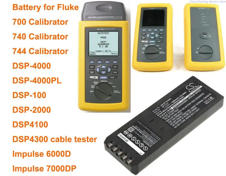 Battery for Fluke 116-066 668225 BP7235 700 Calibrator 740 744 DSP-4000PL 3500mA 