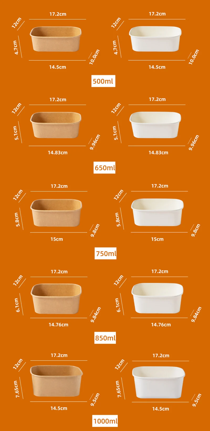 10Pcs Disposable Paper Lunch Boxes with Lids, Eco-Friendly Takeaway Containers, Kraft F... - SKU DPLB1541 - UGI Packaging