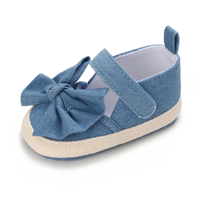 0-18 months cute baby shoes summer small fresh blue bow princess shoes sandals soft and comfortable soles slip walking shoes 5