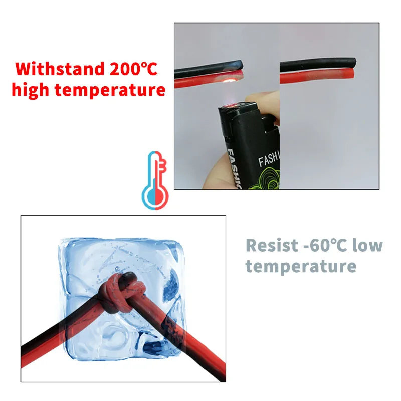 슈퍼 소프트 2 핀 실리콘 케이블 20 18 16 14 12 10 8 AWG 고온 방지 주석 도금 구리 와이어 고전류 와이어