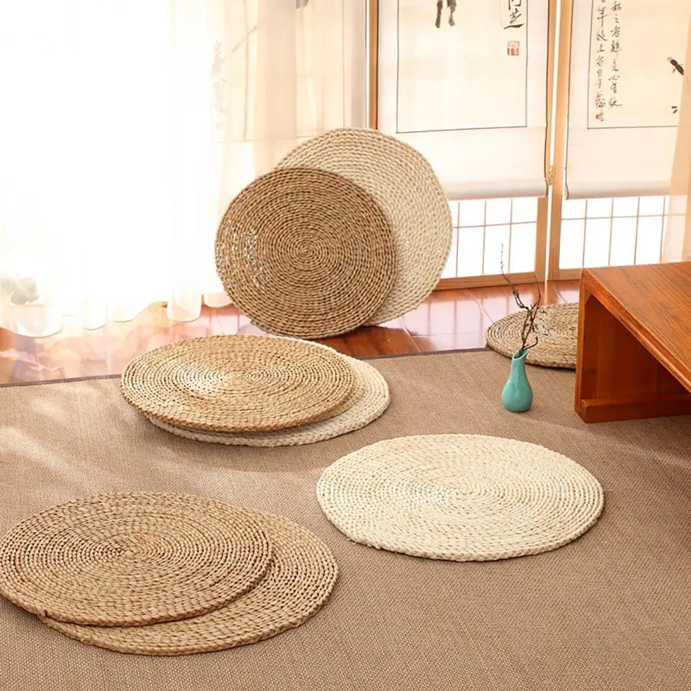 

Useful Woven Placemat Hot Insulation Straw Table Mat Round Woven Rattan Placemats for Porch Rattan Placemat