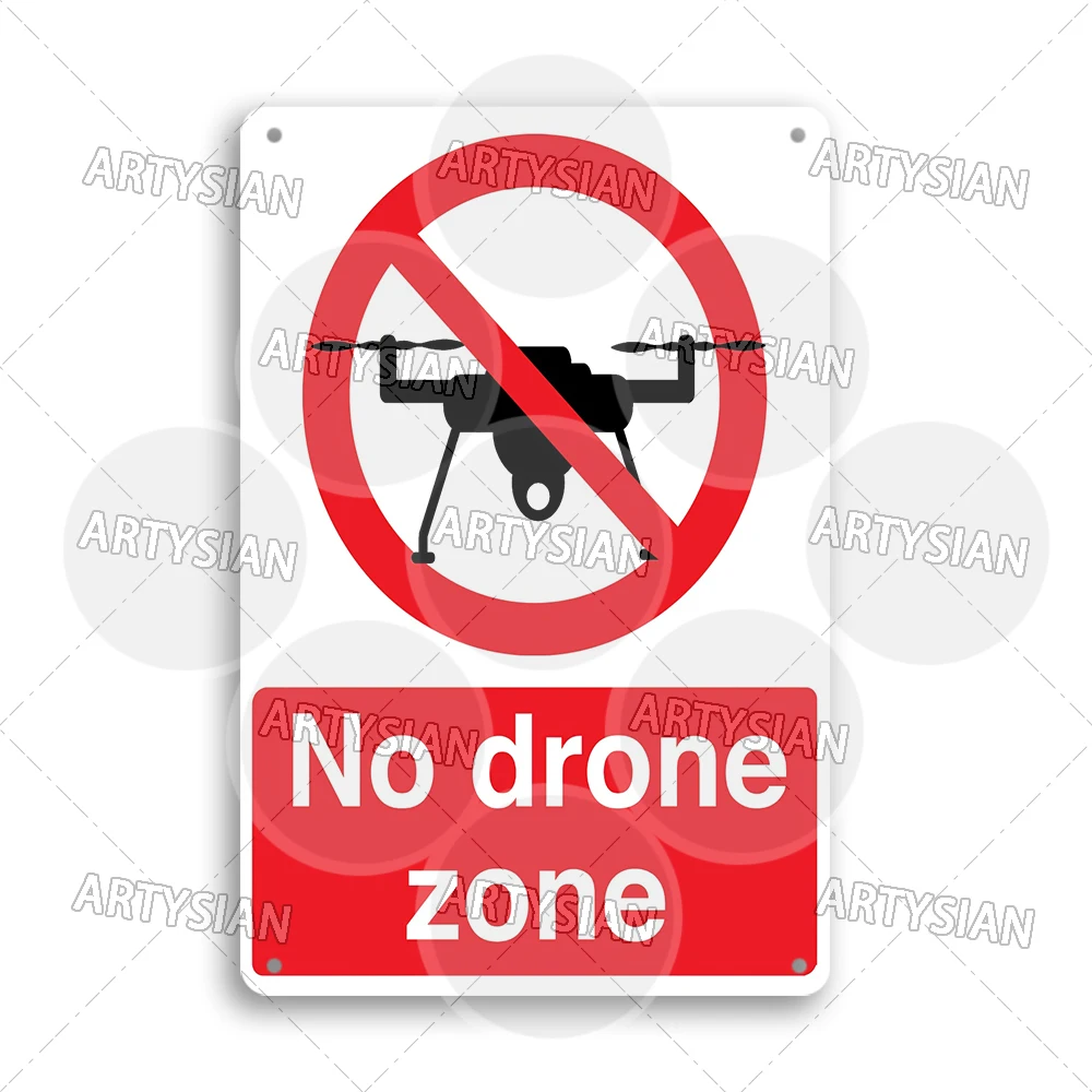 מזל "ט ללא טייס אזור אזהרת סימן אזהרה איסור על פעולת רחפן לא מורשית ביטחון שטח