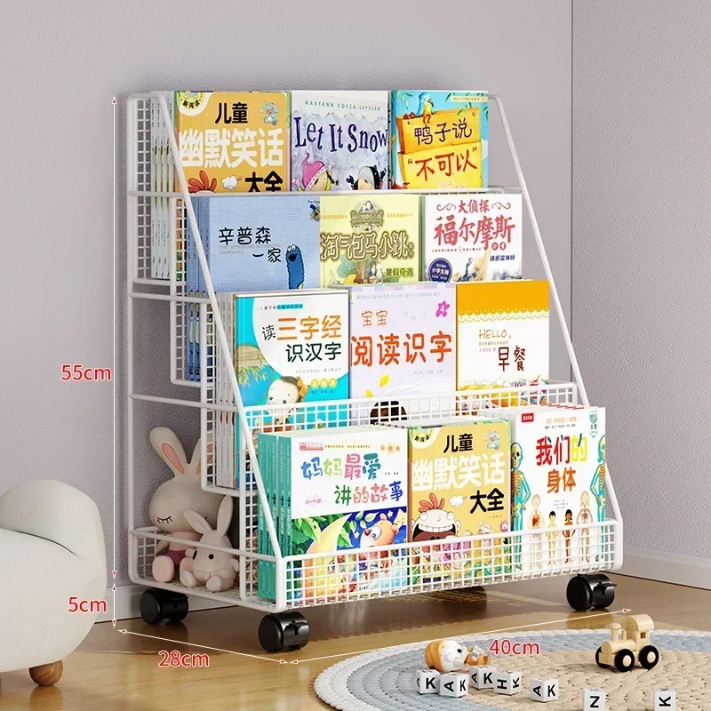 Mobile Shelf Folding Rotating Bookcase Books Motorcycle Helmet Warehouse Shelf Storage Home Decoration Book Shelves Umbrella