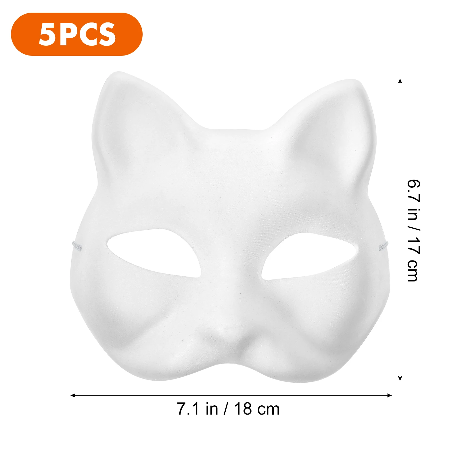 Masks Mask Cat Masquerade Paper Blank White Diy Halloween Face Therian Cosplay Unpainted Animal Adults Paintable Mache Half
