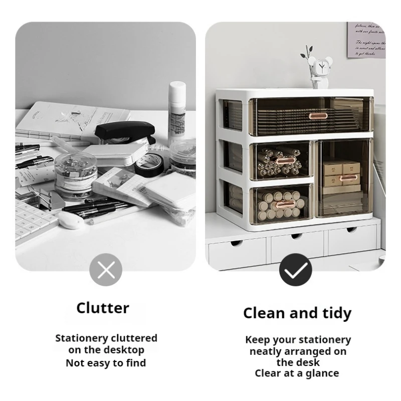 Drawer Style Storage Box Transparent Jewelry Skin Care Products Storage Case High-capacity Desktop Clutter Dustproof Organizer 6