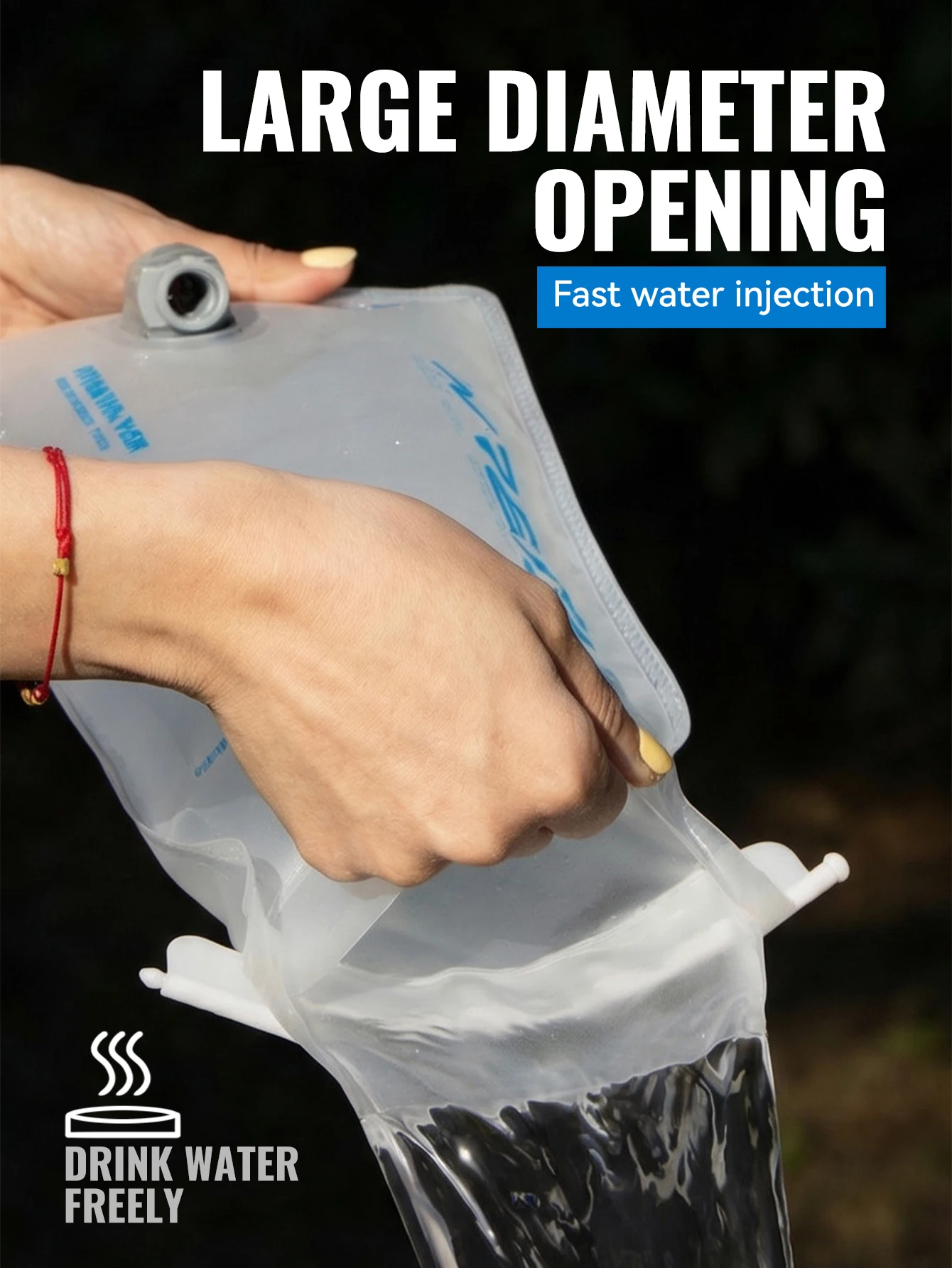 WRELS 1\1,5\2\2,5\3L Hydrapak Wasserreservoir Auslaufsichere Wasserblase BPA-frei für Camping Laufen Wandern Hydrations-Blase – Detail 10
