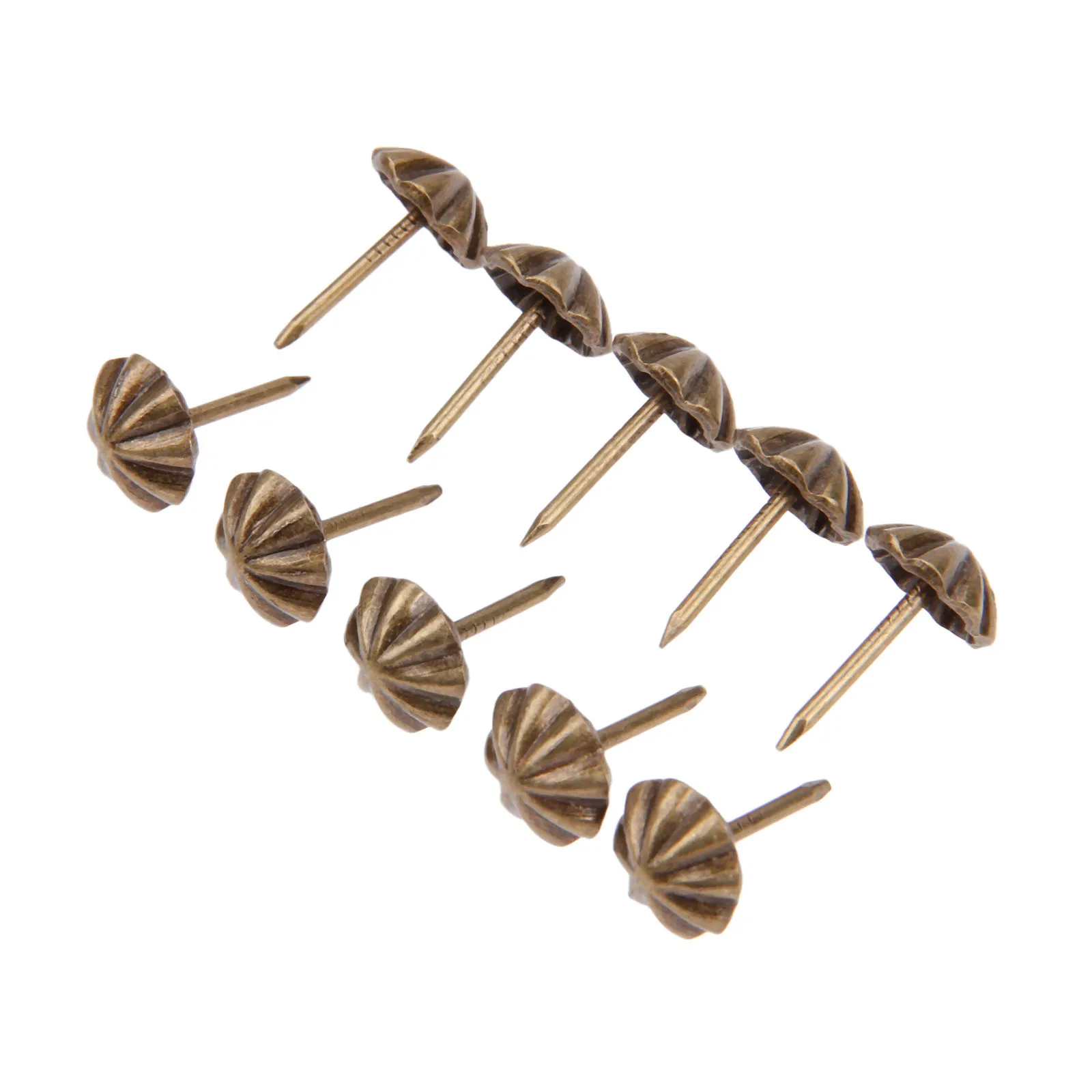 100pcs Upholstery Nail Decorative Nail Tapes Tacks Sofa Bedside Brass Decor Home Nails 11*17mm