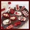 1 Pcs Pure Handmade Red Woolen Knitted Bow Hairpin Bangs Clip Girl Flower BB Clip Side Barrettes Hair Accessories 3