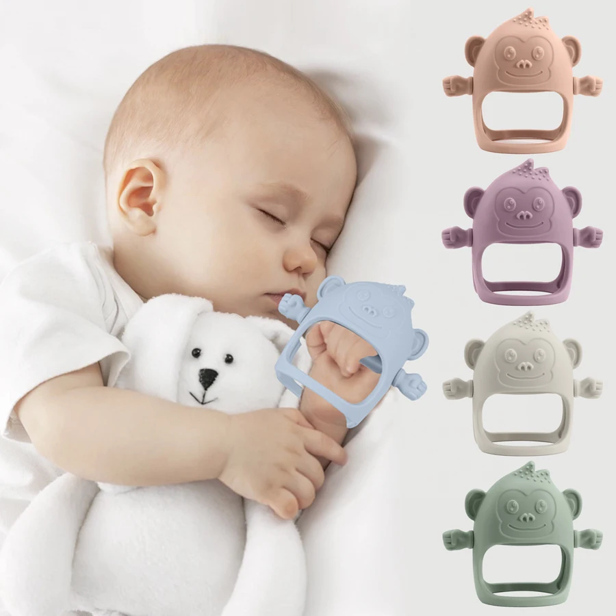 Food Grade Silicone Baby Toys Teether Gloves Anti-Eating Hand ​Molar Stick BPA Free Baby Accessories Newborn Free Shipping 6