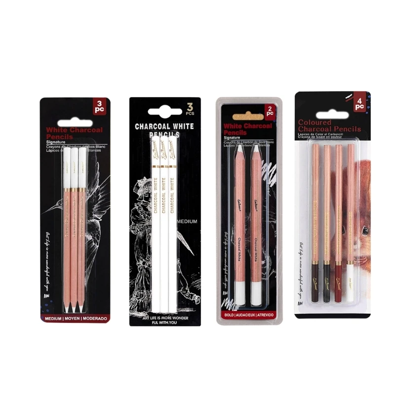 Highlight Pencil Drawing Charcoal Pencils for Shading Sketching 2/3/4 Pcs/Set