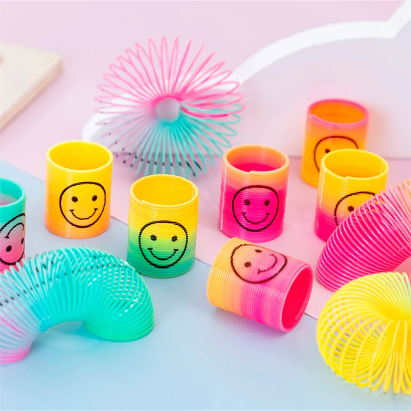 Childrens Toys 36/24/12/6/2PCS Rainbow Smile Magic Springs Circle Toys for Children Birthday Party Favors Gifts Funny Children's Magical Toys