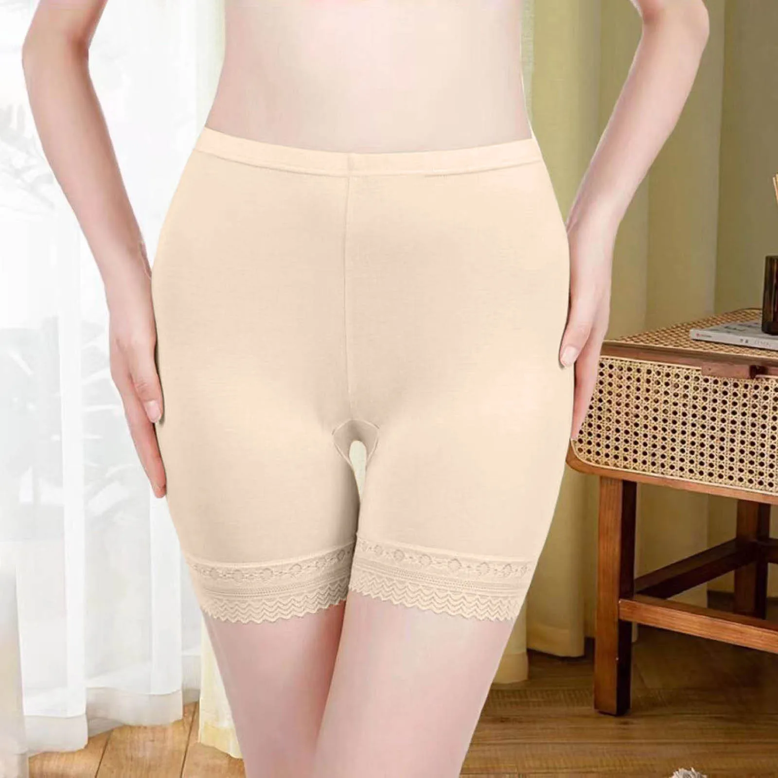 Safety Shorts Women Under Dresses Underwear Lace Stretch Cotton Contracted Abdomen Leggings