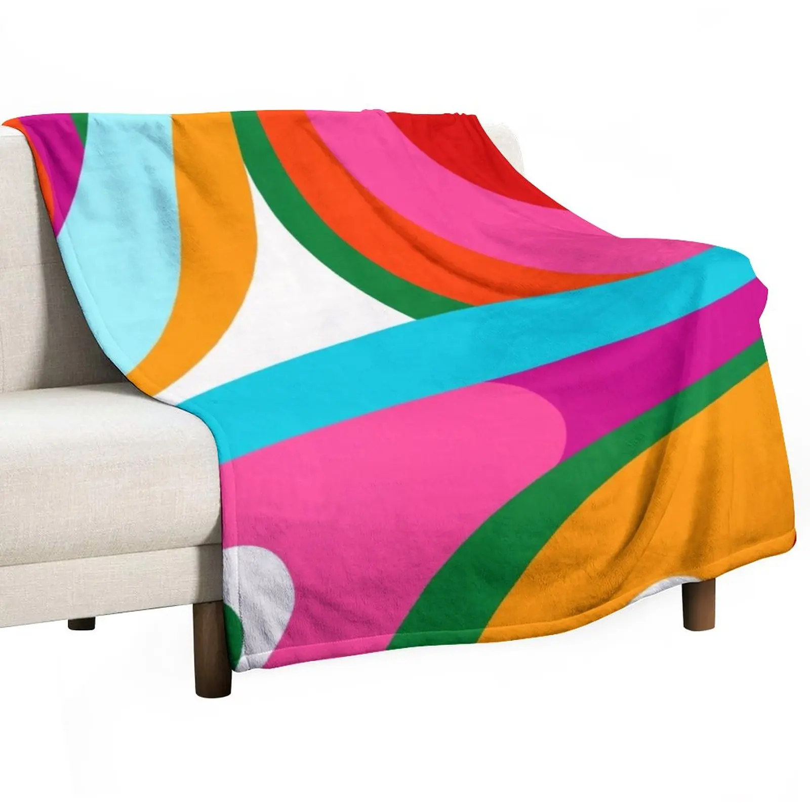 

Colorful Mid Century Abstract 2 Throw Blanket For Sofa Thin Blanket For Baby