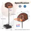 Basketball Hoop 5.6-6.5 FT Height Adjustable for Kids w/ Shatterproof Backboard 2