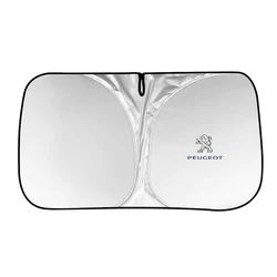 Enhanced Car Folding Sun Visor Windshield Sunshade with UV Protection and Keyring - 1PC (Large For Peugeot)
