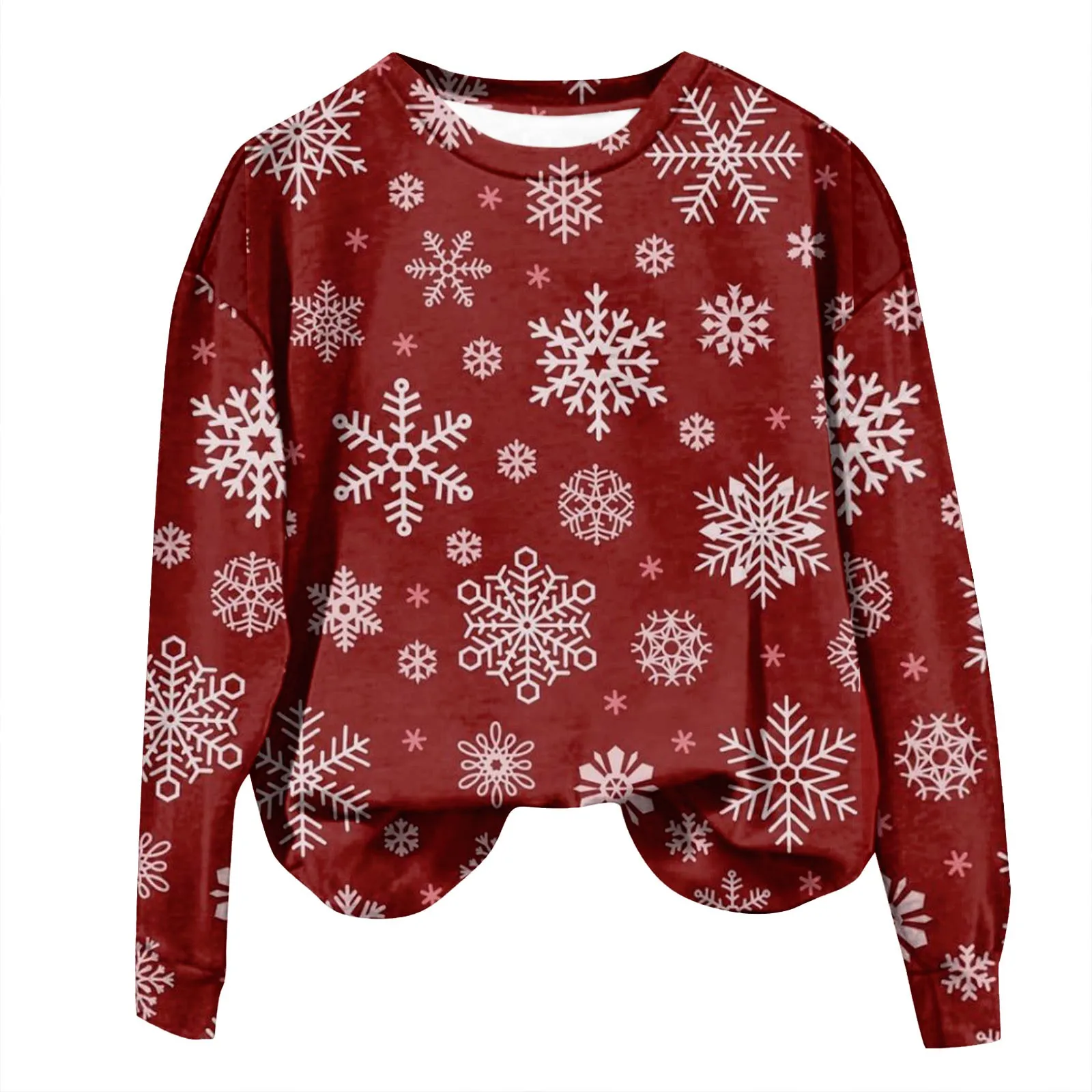 

Y2k Clothes Women Delicate O-Neck Women Pullover Tops New Long Sleeves Christmas Printed Women Sweatshirts Free Shipping Sweater