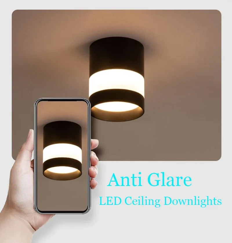 Description Picture 3 of itemDimmable Cylinder LED Downlights 9W 12W 15W 18W Surface Mounted Ceiling Spotlights AC85~265V Home Lighting Kitchen Corridor Shop