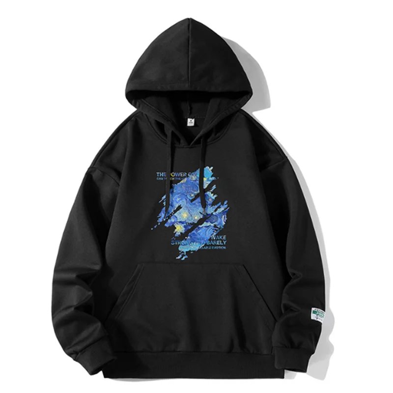 2023 Autumn New Hooded Sweatshirt Men's Street Fashion Fashion Brand Loose Versatile Coat Casual Printing Couple Sweatshirt