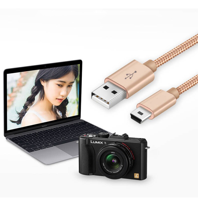 USB Cable Mini USB to USB Fast Data Charger Cable for Cellular Phones MP3 MP4 Player GPS Digital Camera HDD Mini USB