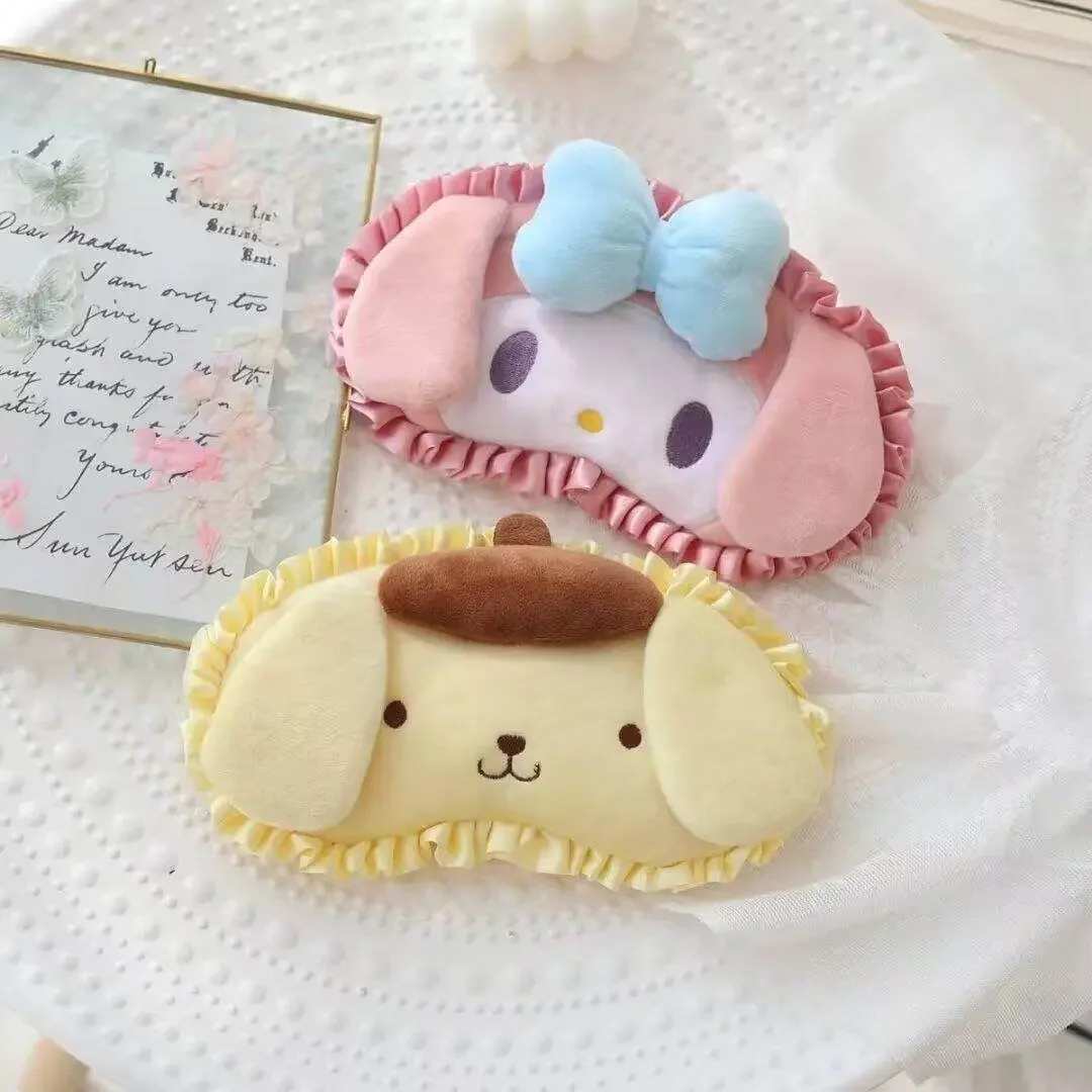 

Новая красивая Милая мультяшная плюшевая дышащая маска для сна в стиле принцессы Kuromi, лучший подарок