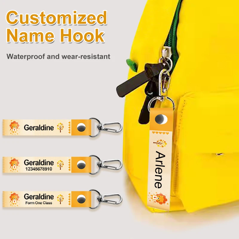 Name Stickers Name Sticker Personalized name lanyard name label hook children's ID card label daycare water bottle name lion