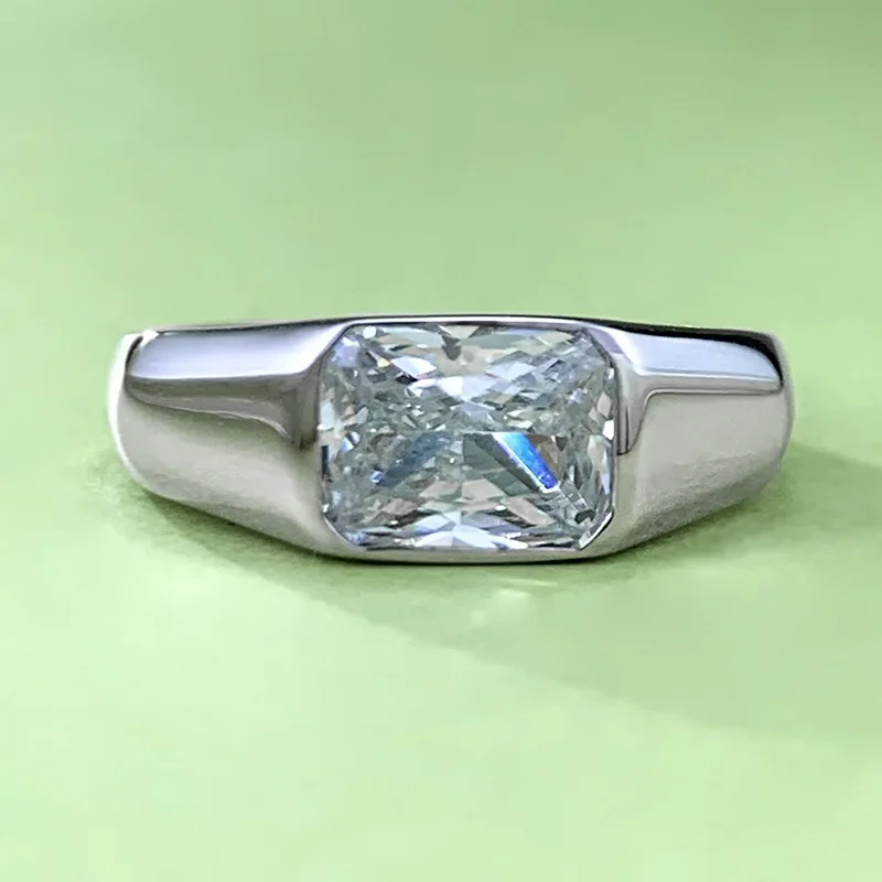 

Karachi 2024 S925 Стерлинговое серебро 8*6 квадратная сталь 2 карата высококлассное атмосферное модное кольцо для женщин высококачественные ювелирные изделия