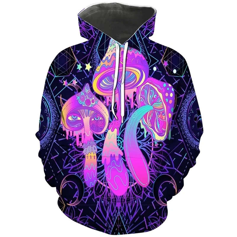 thumbnail image 1 of Sudadera con capucha colorida con hongos mágicos para hombres y mujeres, sudadera con estampado 3D abstracto, sudadera informal de manga larga para hombres, 1 of 5