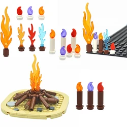MOC Bonfire Bricks Accessories 37762 37775 Wave Candle Holder Flame Candlestick Model Educational Toys for Building Blocks Kids