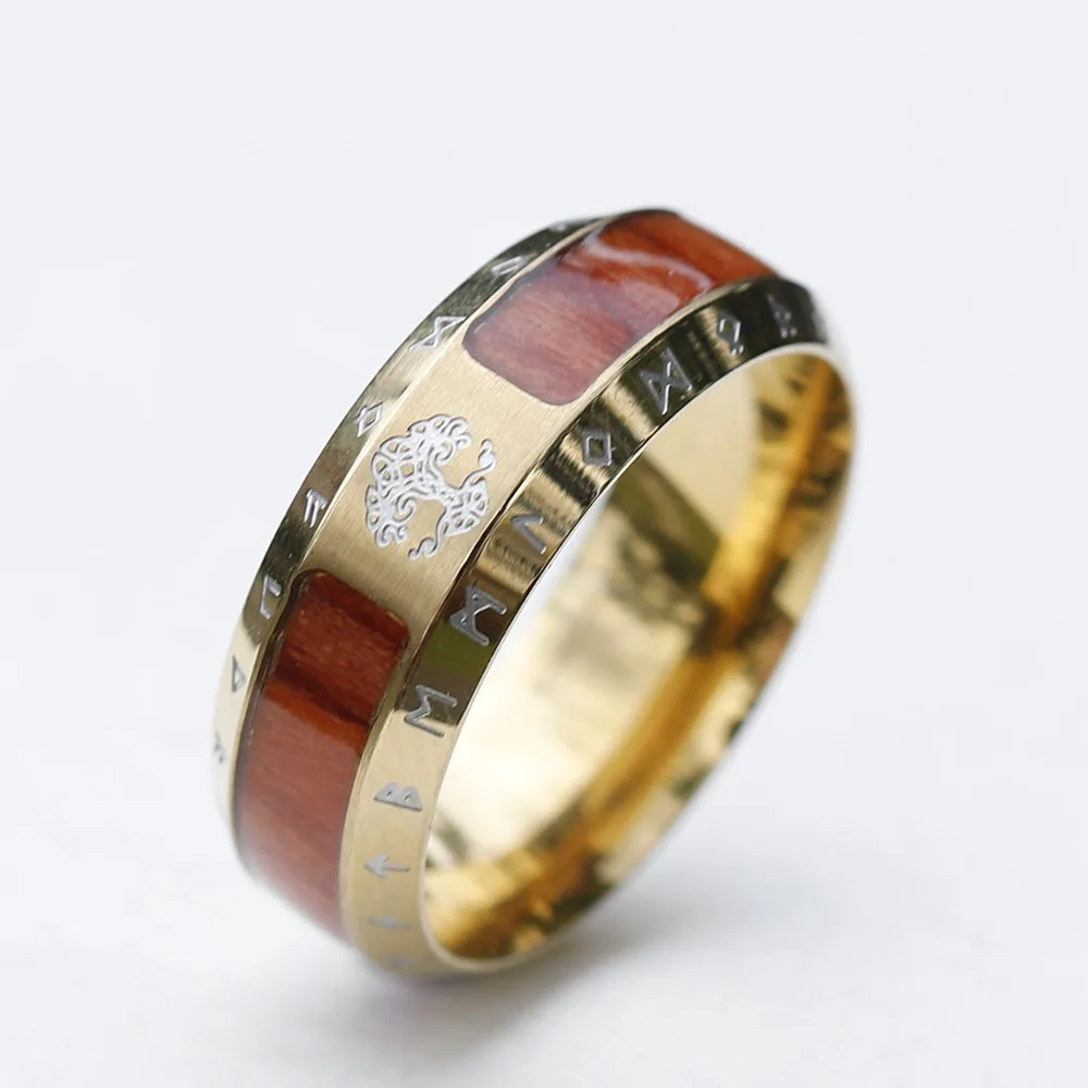 Anello albero della vita | Donna Uomo Acciaio inossidabile e oro