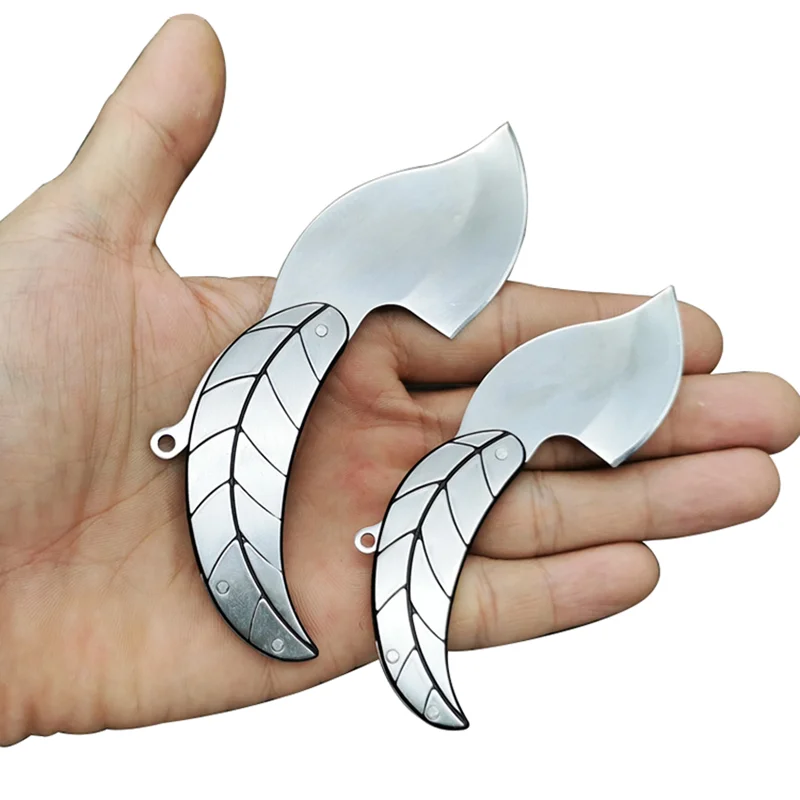 Dobeli 3CR13 Stainless Steel Leaf Folding Knife Keychain Sharp Blade Outdoor Camping Portable Pocket Knife Hand Tool