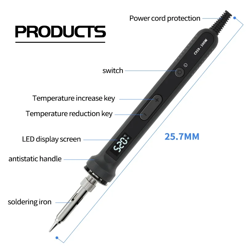 Soldering Iron Kit Electric Soldering Iron Soldering Iron Set 100W Adjustable Temperature